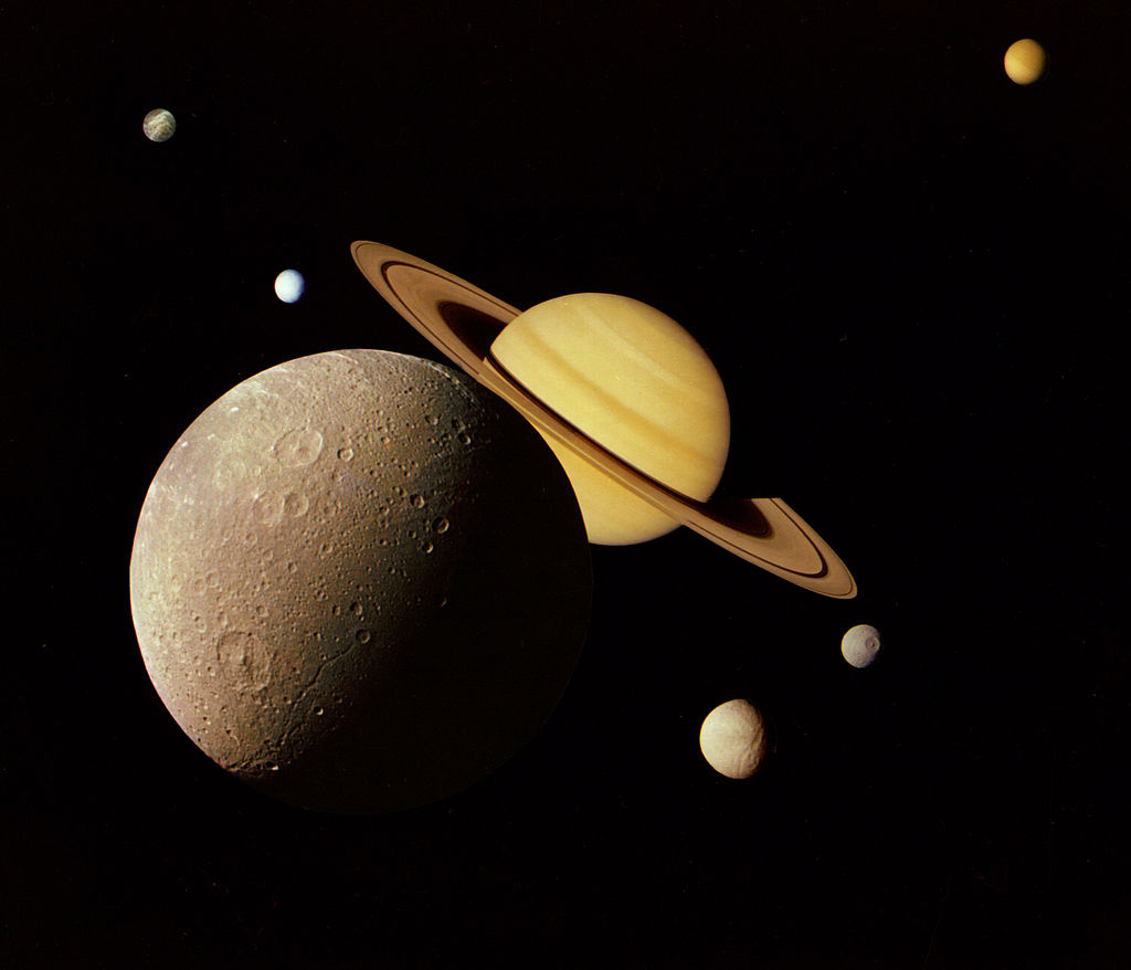 Saturn And Moons Montage