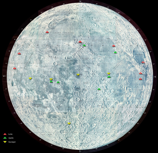 Luna Missions On Moon
